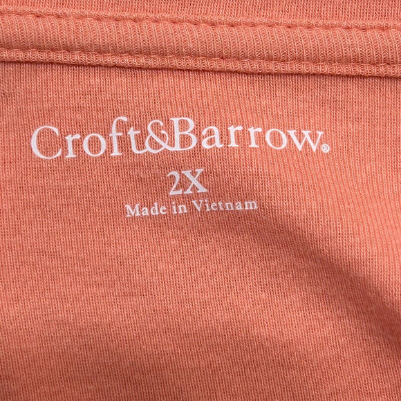 Croft & Barrow Top Womens 2X Orange Roll Tab Sleeve Pullover Blouse Tee NWT - Picture 7 of 11